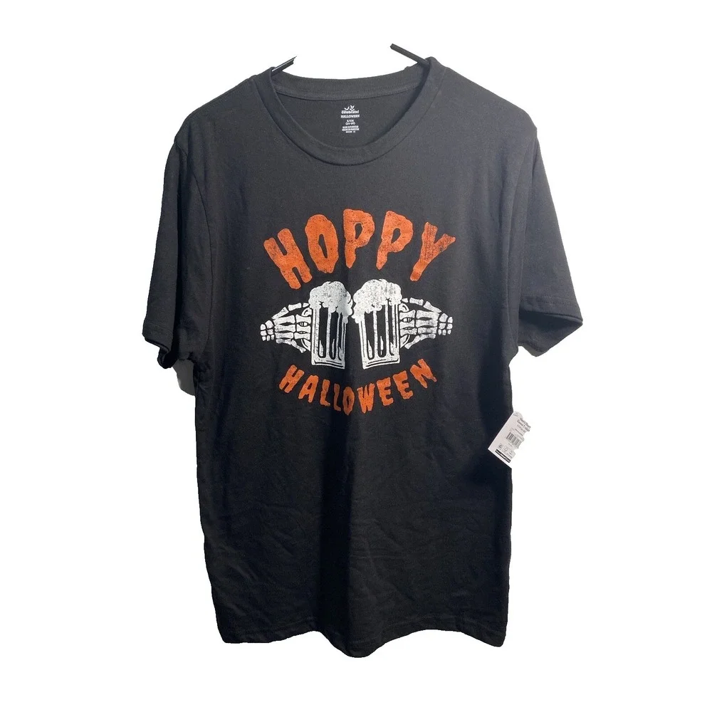 celebrate halloween mens short sleeve shirt size small 34 36 beer mugs‎ hands